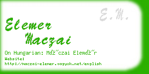 elemer maczai business card